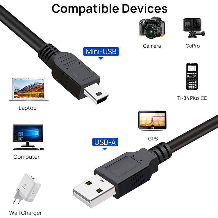 USB 2.0 AM zu Mini 5-pol USB-Kabel, Länge: 1,5m, USB 2.0 AM zu Mini 5-pol