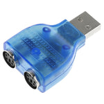 USB Stecker zu PS/2 Buchse Adapter für Maus / Tastatur, USB Stecker zu 2 PS/2 Buchsen
