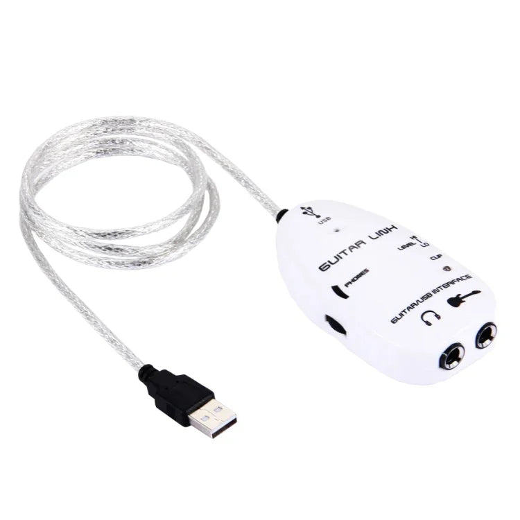 USB-Gitarren-Verbindungskabel für PC-/Mac-Aufnahmen, USB-Gitarren-Verbindungskabel (Schwarz), USB-Gitarren-Verbindungskabel (Weiß)
