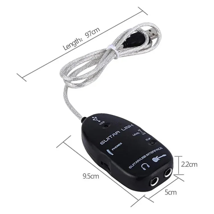 USB-Gitarren-Verbindungskabel für PC-/Mac-Aufnahmen, USB-Gitarren-Verbindungskabel (Schwarz), USB-Gitarren-Verbindungskabel (Weiß)