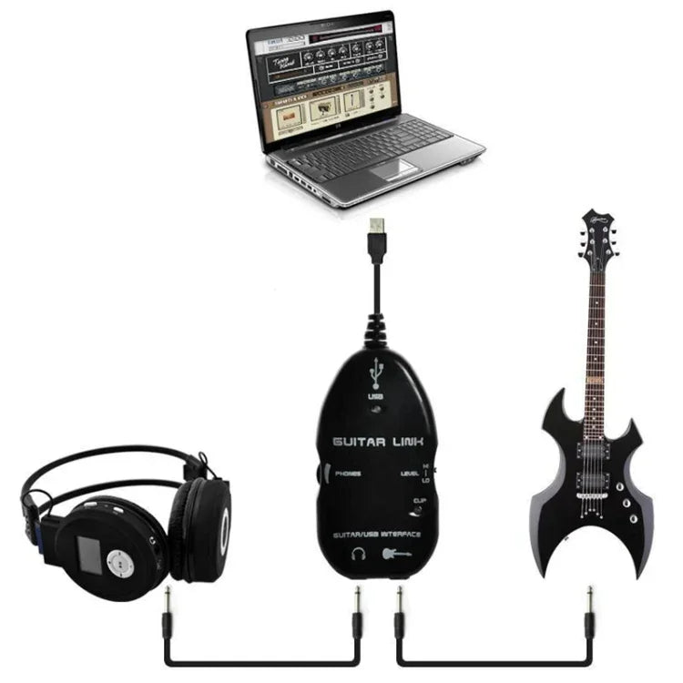 USB-Gitarren-Verbindungskabel für PC-/Mac-Aufnahmen, USB-Gitarren-Verbindungskabel (Schwarz), USB-Gitarren-Verbindungskabel (Weiß)