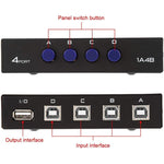 FENGJIE FJ-IA4B-C 4-Port Hochgeschwindigkeits USB 2.0 Tastendruck-Umschalter Share Switch Box für PC Computer Scanner Drucker, FENGJIE FJ-IA4B-C
