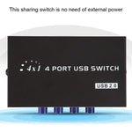 FENGJIE FJ-IA4B-C 4-Port Hochgeschwindigkeits USB 2.0 Tastendruck-Umschalter Share Switch Box für PC Computer Scanner Drucker, FENGJIE FJ-IA4B-C