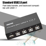 FENGJIE FJ-IA4B-C 4-Port Hochgeschwindigkeits USB 2.0 Tastendruck-Umschalter Share Switch Box für PC Computer Scanner Drucker, FENGJIE FJ-IA4B-C