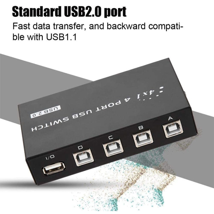 FENGJIE FJ-IA4B-C 4-Port Hochgeschwindigkeits USB 2.0 Tastendruck-Umschalter Share Switch Box für PC Computer Scanner Drucker, FENGJIE FJ-IA4B-C