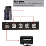 FENGJIE FJ-IA4B-C 4-Port Hochgeschwindigkeits USB 2.0 Tastendruck-Umschalter Share Switch Box für PC Computer Scanner Drucker, FENGJIE FJ-IA4B-C