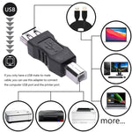 USB 2.0 A Buchse zu B Stecker Adapterverbinder AF zu BM Konverter für Drucker