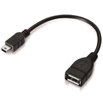 Mini 5-polig USB zu USB 2.0 AF OTG Adapterkabel, Mini USB, 12cm (Schwarz)