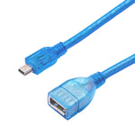 Mini 5-polig USB zu USB 2.0 AF OTG Adapterkabel, Länge: 22cm (Blau), 22cm