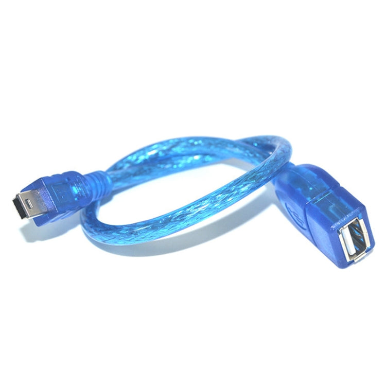 Mini 5-polig USB zu USB 2.0 AF OTG Adapterkabel, Länge: 22cm (Blau), 22cm