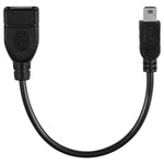 Mini 5-polig USB zu USB 2.0 AF OTG Adapterkabel, Mini USB, 12cm (Schwarz)