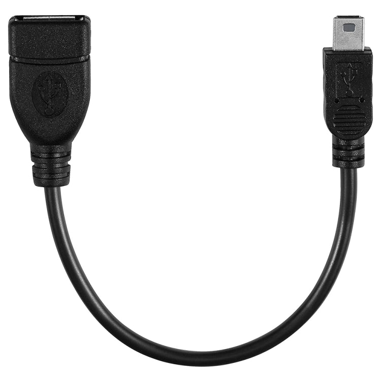 Mini 5-polig USB zu USB 2.0 AF OTG Adapterkabel, Mini USB, 12cm (Schwarz)