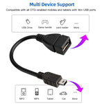 Mini 5-polig USB zu USB 2.0 AF OTG Adapterkabel, Mini USB, 12cm (Schwarz)