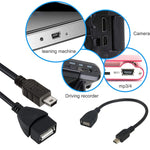 Mini 5-polig USB zu USB 2.0 AF OTG Adapterkabel, Mini USB, 12cm (Schwarz)