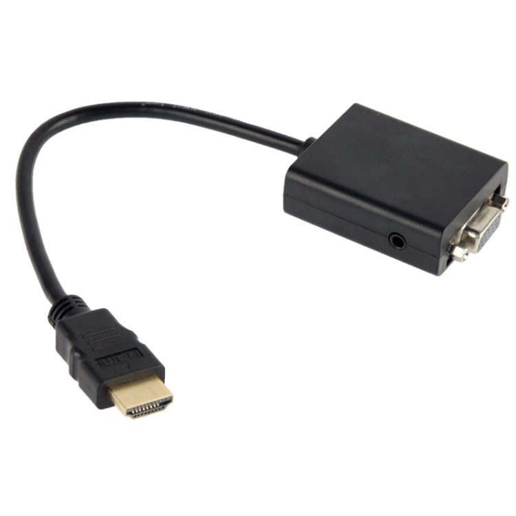 26cm HDMI zu VGA + Audio-Ausgang Video-Umwandlungskabel mit 3,5mm Audiokabel, unterstützt Full HD 1080P, Länge: 26cm