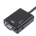26cm HDMI zu VGA + Audio-Ausgang Video-Umwandlungskabel mit 3,5mm Audiokabel, unterstützt Full HD 1080P, Länge: 26cm