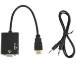 26cm HDMI zu VGA + Audio-Ausgang Video-Umwandlungskabel mit 3,5mm Audiokabel, unterstützt Full HD 1080P, Länge: 26cm