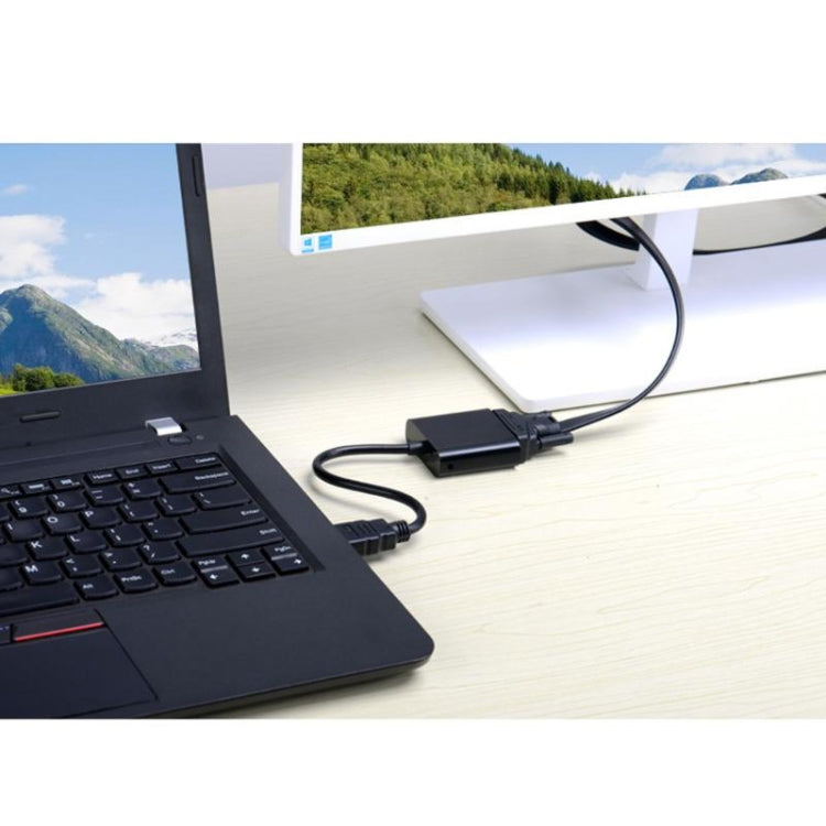 26cm HDMI zu VGA + Audio-Ausgang Video-Umwandlungskabel mit 3,5mm Audiokabel, unterstützt Full HD 1080P, Länge: 26cm