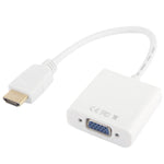24cm Full HD 1080P HDMI zu VGA + Audio-Ausgangskabel für Computer / DVD / Digital-Set-Top-Box / Laptop / Handy / Mediaplayer, Länge: 24cm, Länge: 24cm (Weiß)