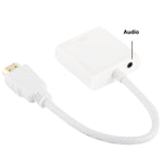 24cm Full HD 1080P HDMI zu VGA + Audio-Ausgangskabel für Computer / DVD / Digital-Set-Top-Box / Laptop / Handy / Mediaplayer, Länge: 24cm, Länge: 24cm (Weiß)
