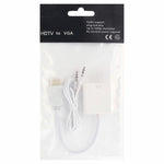 24cm Full HD 1080P HDMI zu VGA + Audio-Ausgangskabel für Computer / DVD / Digital-Set-Top-Box / Laptop / Handy / Mediaplayer, Länge: 24cm, Länge: 24cm (Weiß)