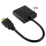 24cm Full HD 1080P HDMI zu VGA + Audio-Ausgangskabel für Computer / DVD / Digital-Set-Top-Box / Laptop / Handy / Mediaplayer, Länge: 24cm, Länge: 24cm (Weiß)