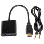 24cm Full HD 1080P HDMI zu VGA + Audio-Ausgangskabel für Computer / DVD / Digital-Set-Top-Box / Laptop / Handy / Mediaplayer, Länge: 24cm, Länge: 24cm (Weiß)