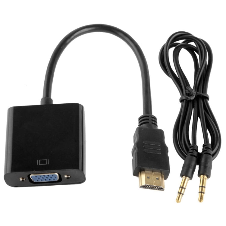 24cm Full HD 1080P HDMI zu VGA + Audio-Ausgangskabel für Computer / DVD / Digital-Set-Top-Box / Laptop / Handy / Mediaplayer, Länge: 24cm, Länge: 24cm (Weiß)