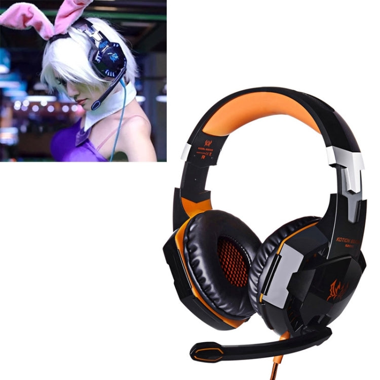 EACH G2000 Over-Ear-Stereo-Bass-Gaming-Headset mit Mikrofon und LED-Licht für Computer, Kabellänge: 2,2 m