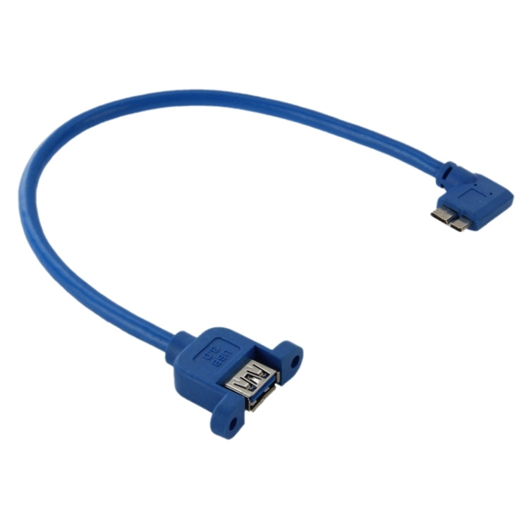 90 Grad Linksdrehung USB 3.0 Micro-B Stecker zu USB 3.0 Buchse OTG Kabel für Tablet / Tragbare Festplatte, Länge: 30cm, Micro BM zu AF, Länge: 30cm