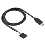5-poliger Motherboard Buchsenstecker auf Mini USB Stecker Adapterkabel, Länge: 50cm, 5-polig Motherboard auf Mini USB