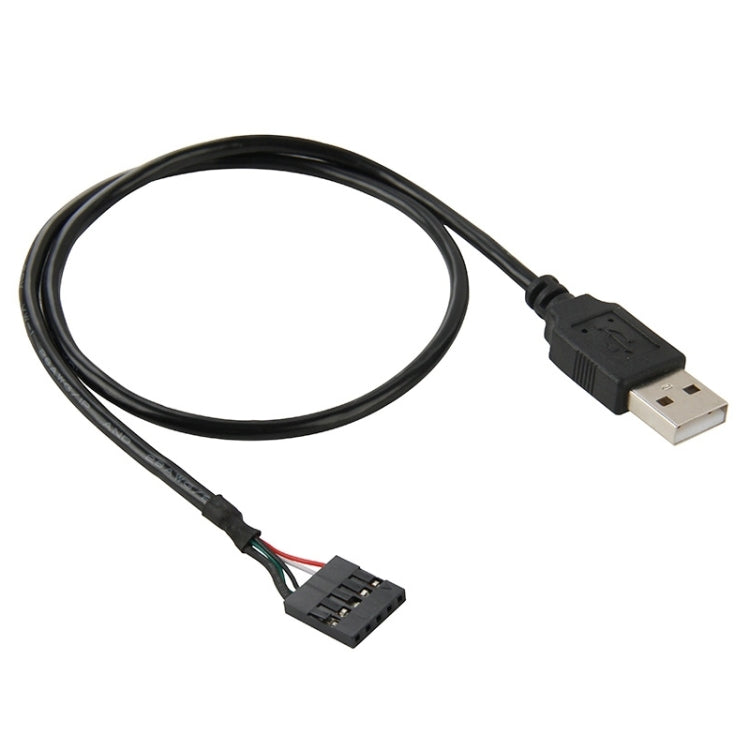 5-poliger Motherboard Buchsenstecker auf USB 2.0 Stecker Adapterkabel, Länge: 50cm, 5-polig Motherboard auf USB