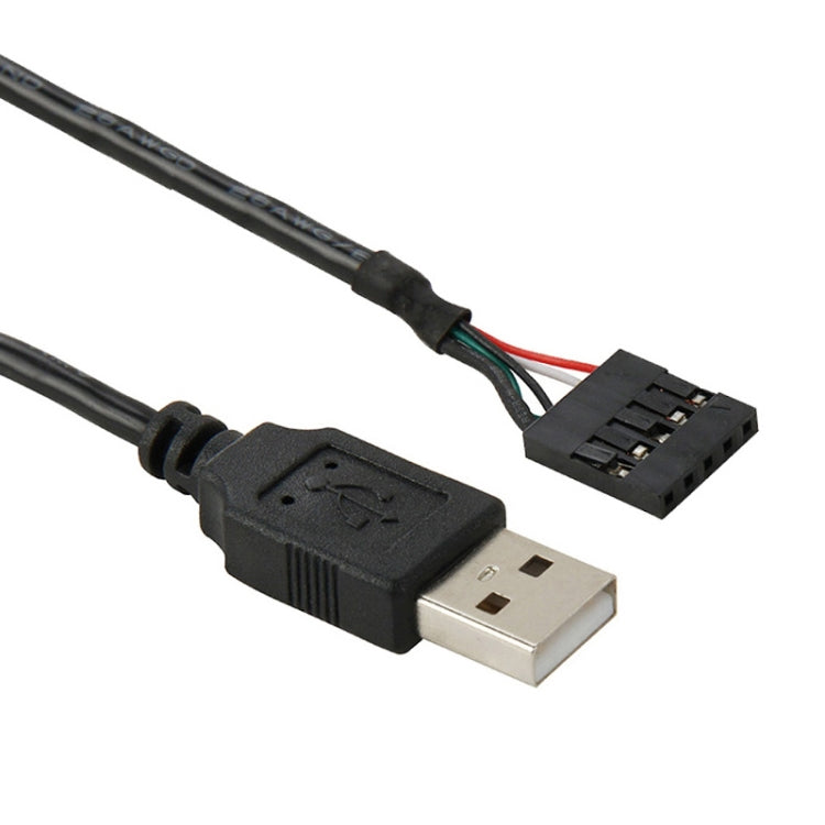 5-poliger Motherboard Buchsenstecker auf USB 2.0 Stecker Adapterkabel, Länge: 50cm, 5-polig Motherboard auf USB