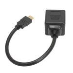 30cm HDMI Splitter Adapter Y-Verteiler Stecker mit 2 Kupplungen (vergoldet), 1 auf 2 (vergoldet)