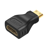 Vergoldeter Mini HDMI Stecker auf HDMI 19-polige Buchse Adapter, Mini HDMI Stecker auf HDMI Buchse