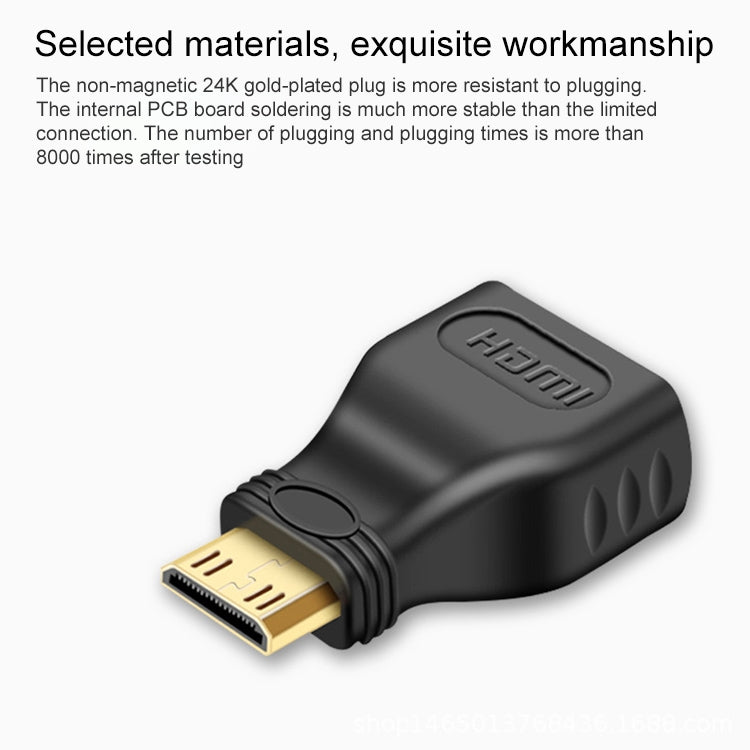Vergoldeter Mini HDMI Stecker auf HDMI 19-polige Buchse Adapter, Mini HDMI Stecker auf HDMI Buchse