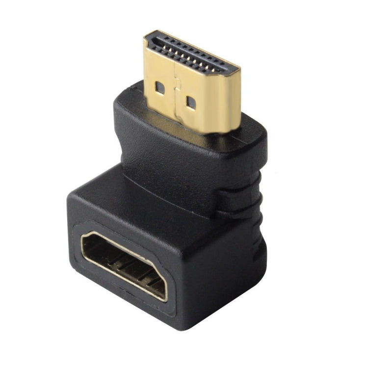 HDMI 19-poliger Stecker auf HDMI 19-polige Buchse 90-Grad Winkeladapter (vergoldet), HDMI Stecker auf Buchse