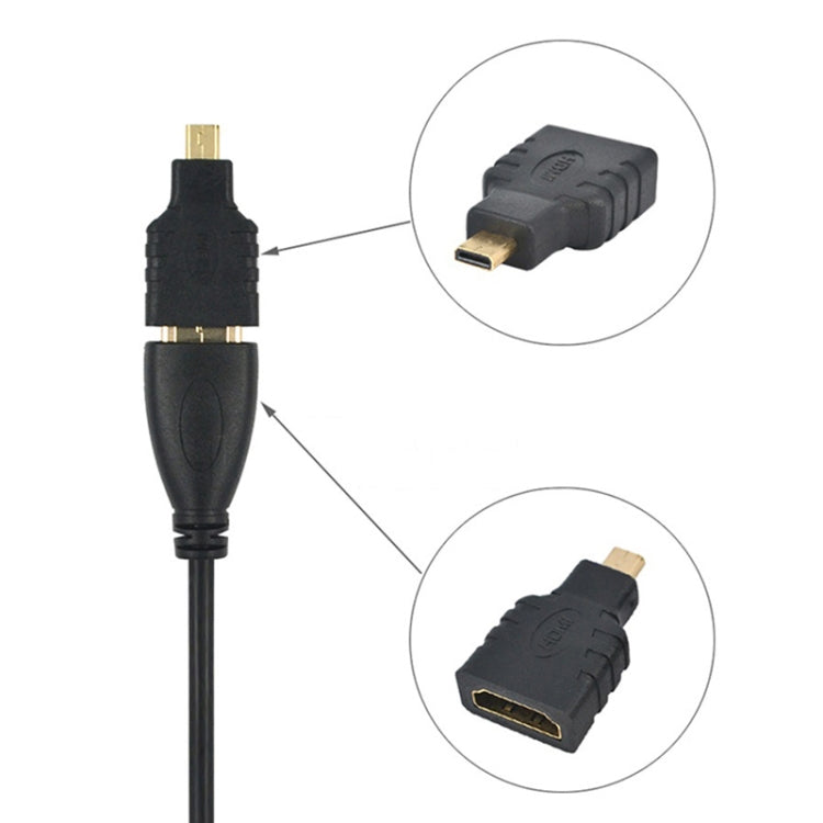Micro HDMI Stecker zu HDMI Buchse Adapter (Vergoldet), Micro HDMI Stecker zu HDMI Buchse