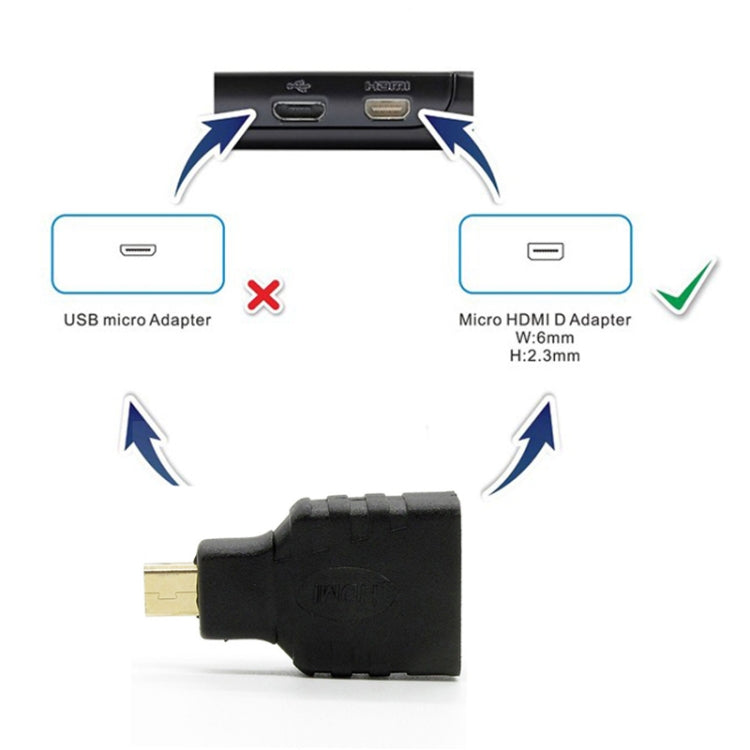 Micro HDMI Stecker zu HDMI Buchse Adapter (Vergoldet), Micro HDMI Stecker zu HDMI Buchse