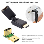 HDMI 19-poliger Stecker zu Buchse 360 Grad Schwenkadapter (vergoldet)