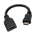 16cm vergoldetes Mini HDMI Stecker zu HDMI 19-polige Buchse Kabel, Mini HDMI Stecker, Länge: 16cm