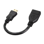 16cm vergoldetes Mini HDMI Stecker zu HDMI 19-polige Buchse Kabel, Mini HDMI Stecker, Länge: 16cm