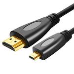1,5m vergoldetes 3D 1080P Micro HDMI Stecker zu HDMI Stecker Kabel für Mobiltelefon, Kameras, GoPro, vergoldeter Micro HDMI, Länge: 1,5m