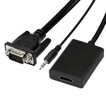 VGA + Audio zu Full HD 1080P HDMI Video Konverter Box Adapter für HDTV, HDMI Buchse zu VGA Stecker + Audio Schwarz