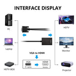 VGA + Audio zu Full HD 1080P HDMI Video Konverter Box Adapter für HDTV, HDMI Buchse zu VGA Stecker + Audio Schwarz