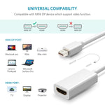 Full HD 1080P Mini DisplayPort Stecker zu HDMI Buchse Kabeladapter, Länge: 20cm, Mini DP zu HDMI Weiß