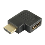 Vergoldeter HDMI 19-poliger Stecker zu HDMI 19-polige Buchse Adapter mit 90 Grad Winkel, HDMI Buchse zu Stecker