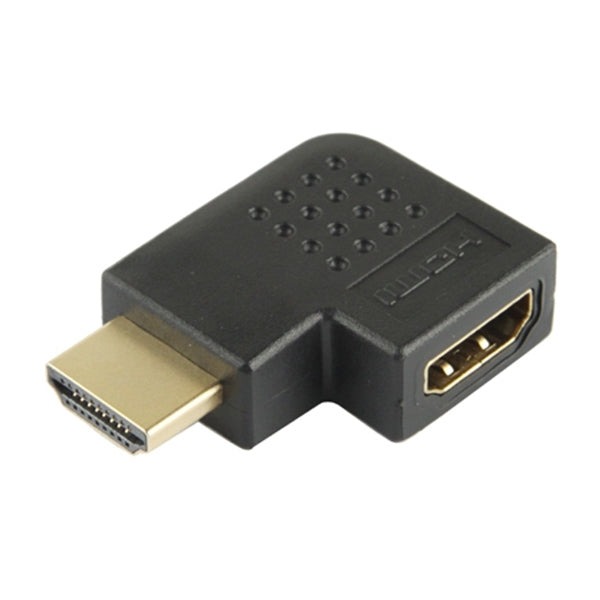 Vergoldeter HDMI 19-poliger Stecker zu HDMI 19-polige Buchse Adapter mit 90 Grad Winkel, HDMI Buchse zu Stecker