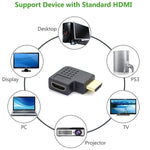 Vergoldeter HDMI 19-poliger Stecker zu HDMI 19-polige Buchse Adapter mit 90 Grad Winkel, HDMI Buchse zu Stecker