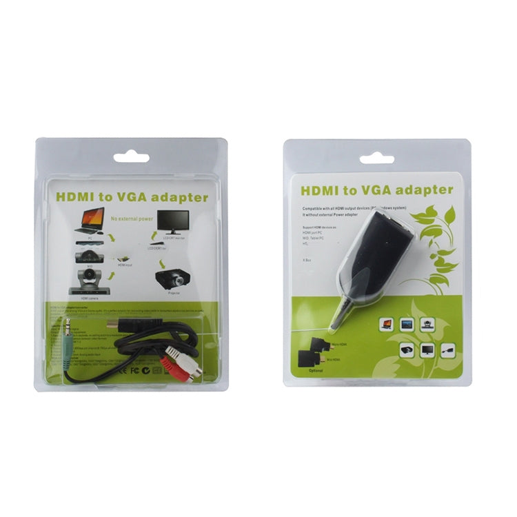 HDMI Stecker zu VGA Buchse Adapter mit Audiokabel, Länge: 50cm